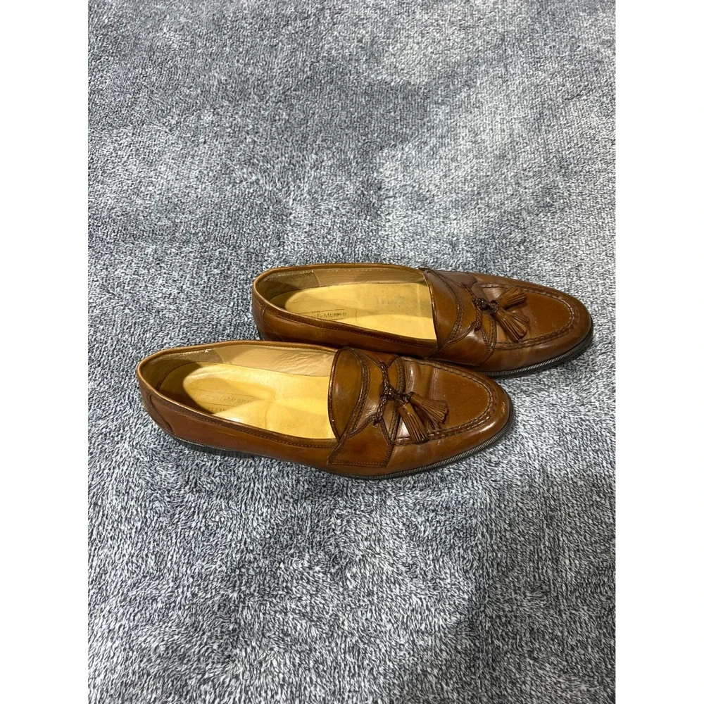 Johnston & Murphy Cellini MensTan Leather Tassel Loafers Made in Italy Size 11.5